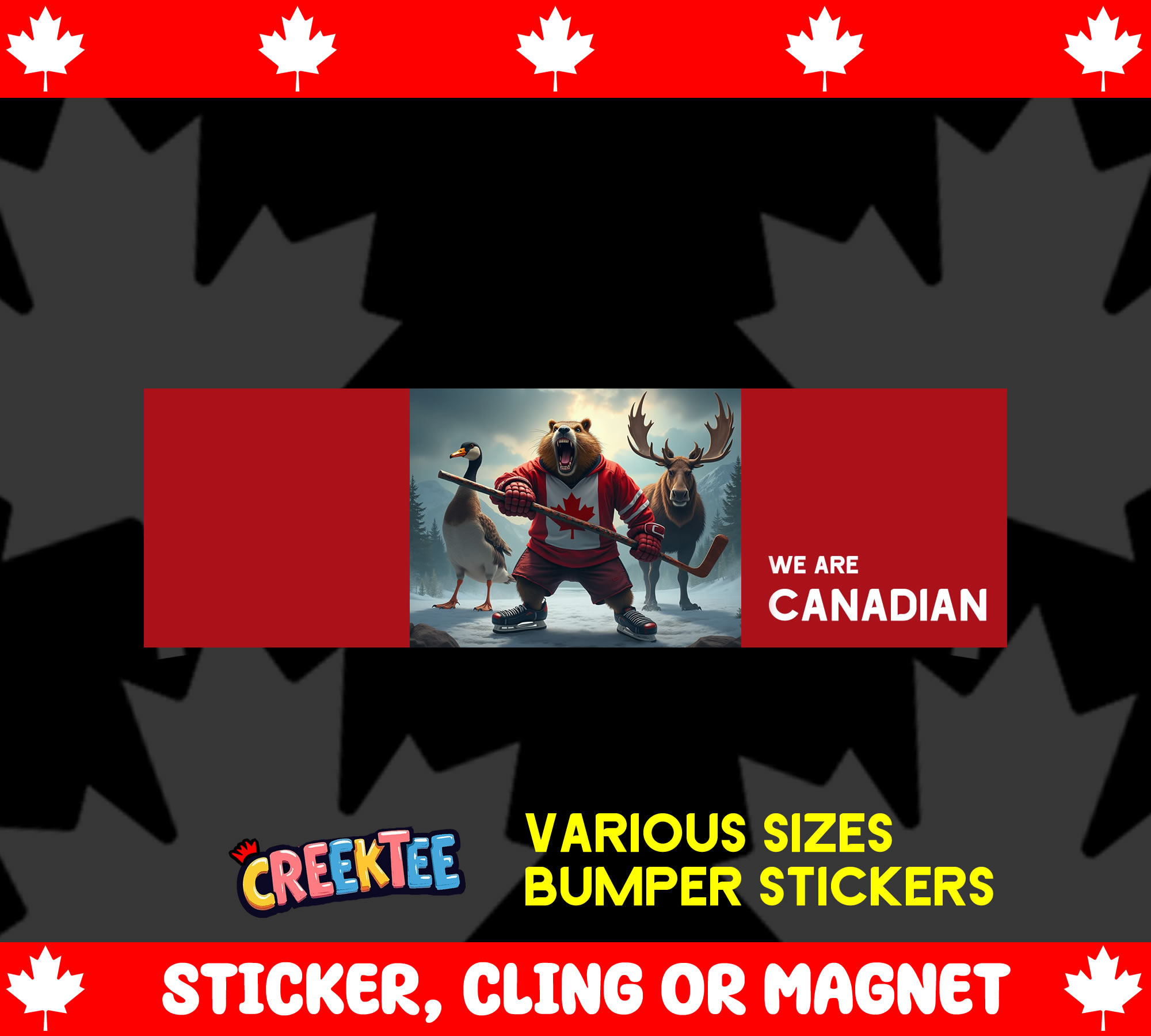 Canada is Not for Sale Vinyl Bumper Sticker  Window Cling or Magnet in UV Laminate Coating and Various Sizes - Custom Bumper Sticker, Vinyl Sticker, or Magnet