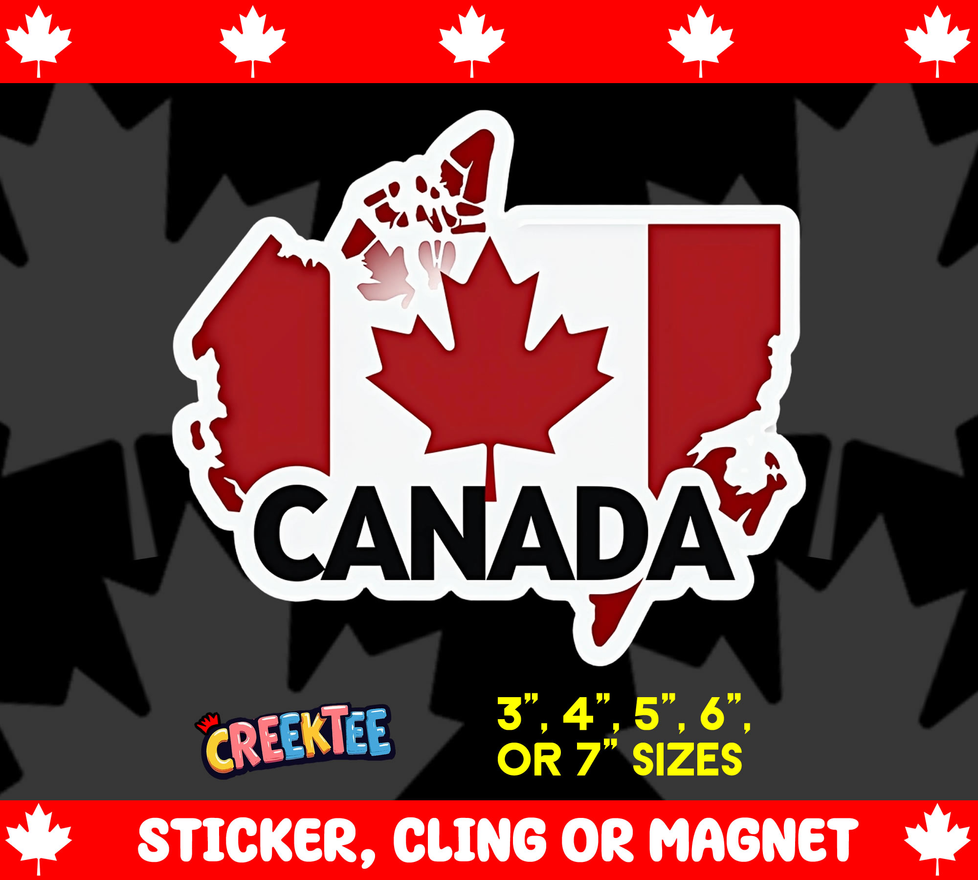 Canada Die Cut Vinyl Sticker  Window Cling or Magnet with Laminate Coating in Various Sizes - Custom Bumper Sticker, Vinyl Sticker, or Magnet
