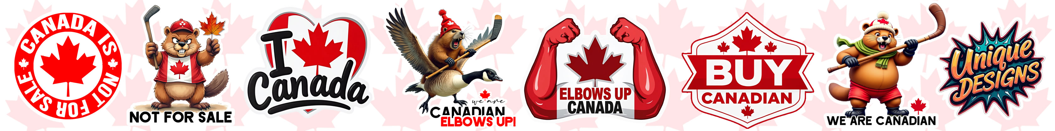 Canada Is Not For Sale, Buy Canadian, Elbows Up Canada, We Are Canadian - Custom Bumper Stickers, Magnets, Window Cling, Mugs, Key Chains, Lighter Wraps and more