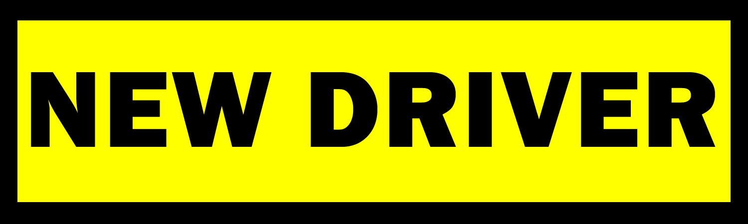 New Driver Vinyl Sticker, Window Cling or Magnet in UV Laminate Coating - Custom Bumper Sticker, Vinyl Sticker, or Magnet