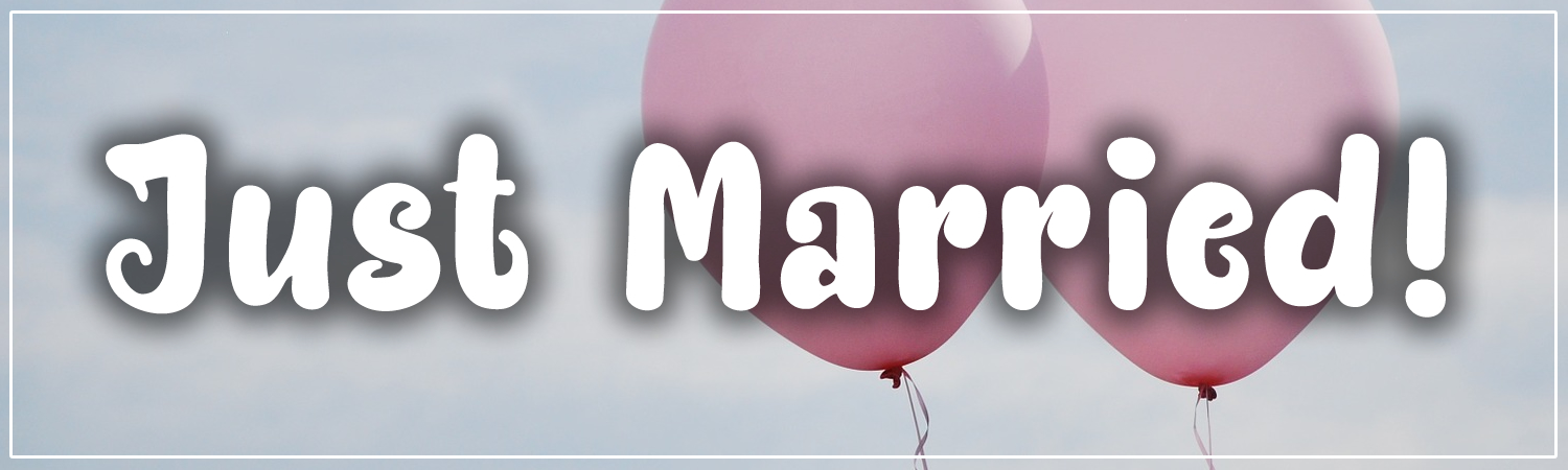 Just Married Vinyl Sticker, Window Cling or Magnet in UV Laminate Coating - Custom Bumper Sticker, Vinyl Sticker, or Magnet