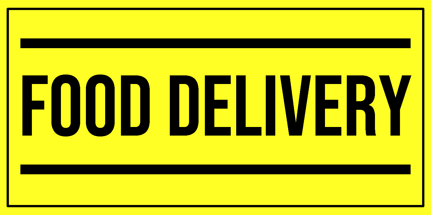Food Delivery Vinyl Sticker, Window Cling or Magnet in UV Laminate Coating - Custom Bumper Sticker, Vinyl Sticker, or Magnet