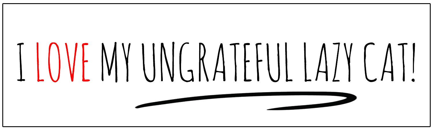 I Love My Ungrateful Lazy Cat Vinyl Sticker, Window Cling or Magnet in UV Laminate Coating - Custom Bumper Sticker, Vinyl Sticker, or Magnet