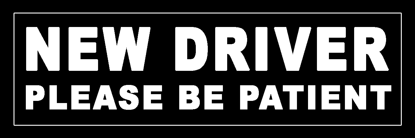 New Driver Please Be Patient Vinyl Sticker, Window Cling or Magnet in UV Laminate Coating - Custom Bumper Sticker, Vinyl Sticker, or Magnet
