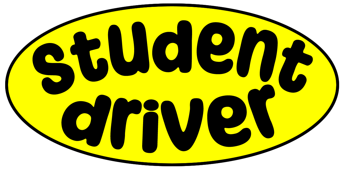 Student Driver Oval Vinyl Bumper Sticker, Window Cling or Bumper Sticker Magnet in UV Laminate Coating - Custom Bumper Sticker, Vinyl Sticker, or Magnet