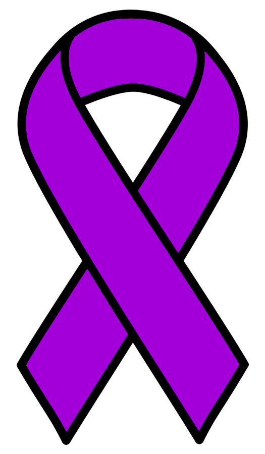 Cancer Ribbon Purple Vinyl Bumper Sticker, Window Cling or Bumper Sticker Magnet in UV Laminate Coating - Custom Bumper Sticker, Vinyl Sticker, or Magnet