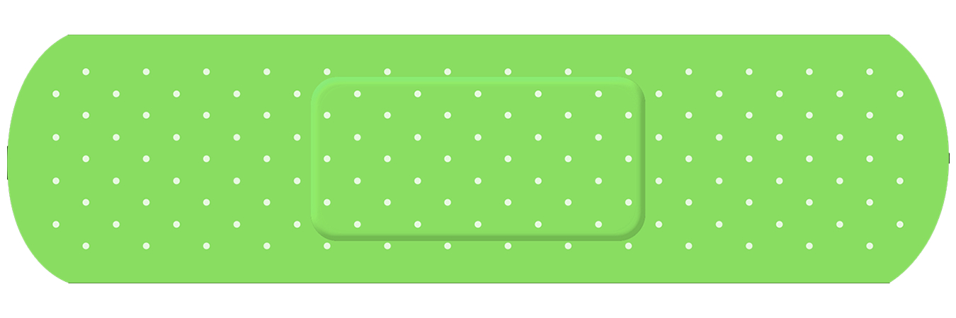 Bandage Lime Vinyl Bumper Sticker, Window Cling or Bumper Sticker Magnet in UV Laminate Coating - Custom Bumper Sticker, Vinyl Sticker, or Magnet