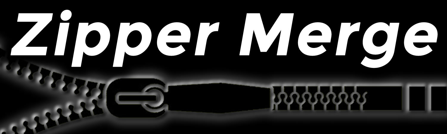 Zipper Merge Vinyl Bumper Sticker, Window Cling or Bumper Sticker Magnet in UV Laminate Coating - Custom Bumper Sticker, Vinyl Sticker, or Magnet
