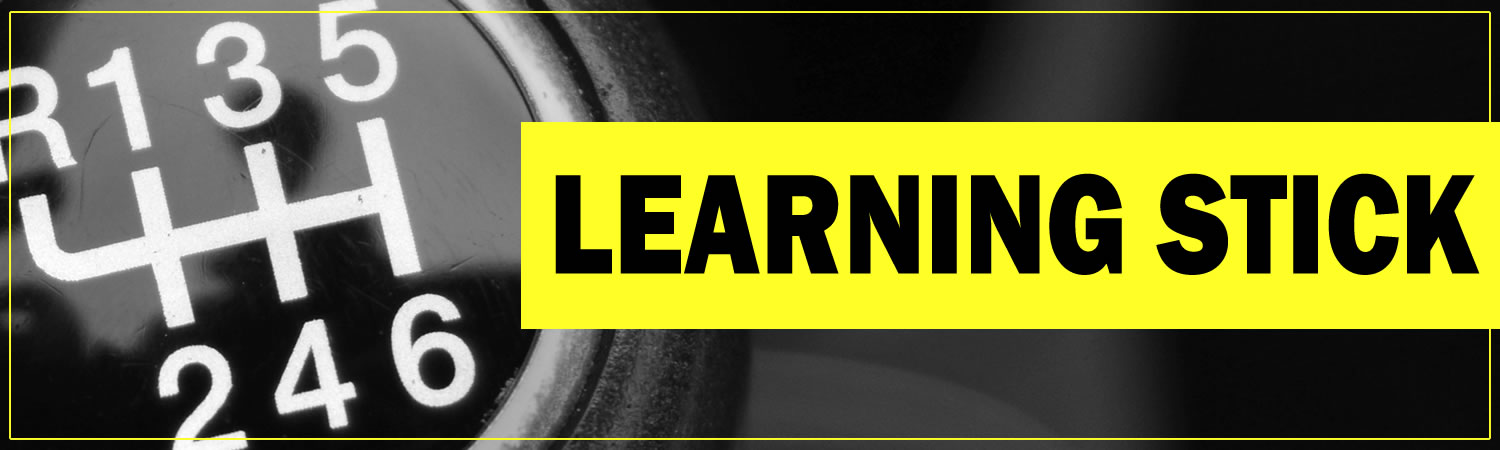 Learning Stick Shift Vinyl Sticker, Window Cling or Magnet in UV Laminate Coating - Custom Bumper Sticker, Vinyl Sticker, or Magnet