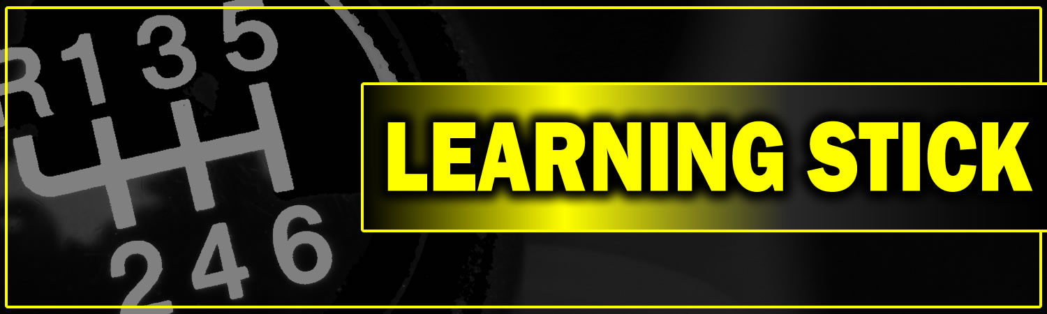 Learning Stick Shift Vinyl Sticker, Window Cling or Magnet in UV Laminate Coating - Custom Bumper Sticker, Vinyl Sticker, or Magnet