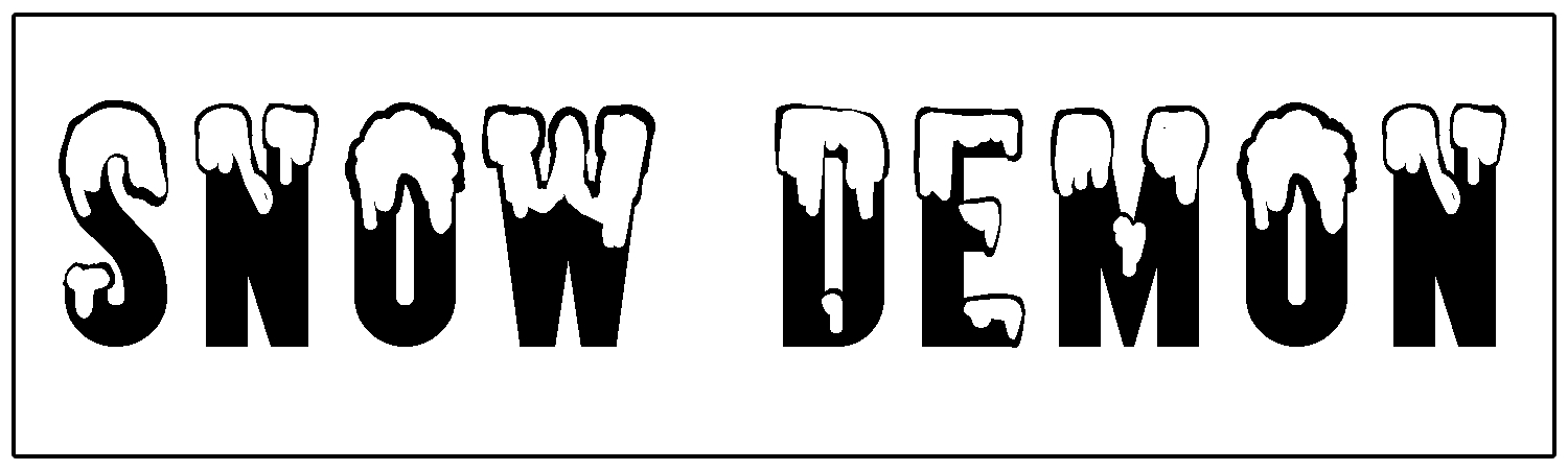  Snow Demon  Vinyl Bumper Sticker  Window Cling or Bumper Sticker Magnet in UV Laminate Coating - Custom Bumper Sticker, Vinyl Sticker, or Magnet