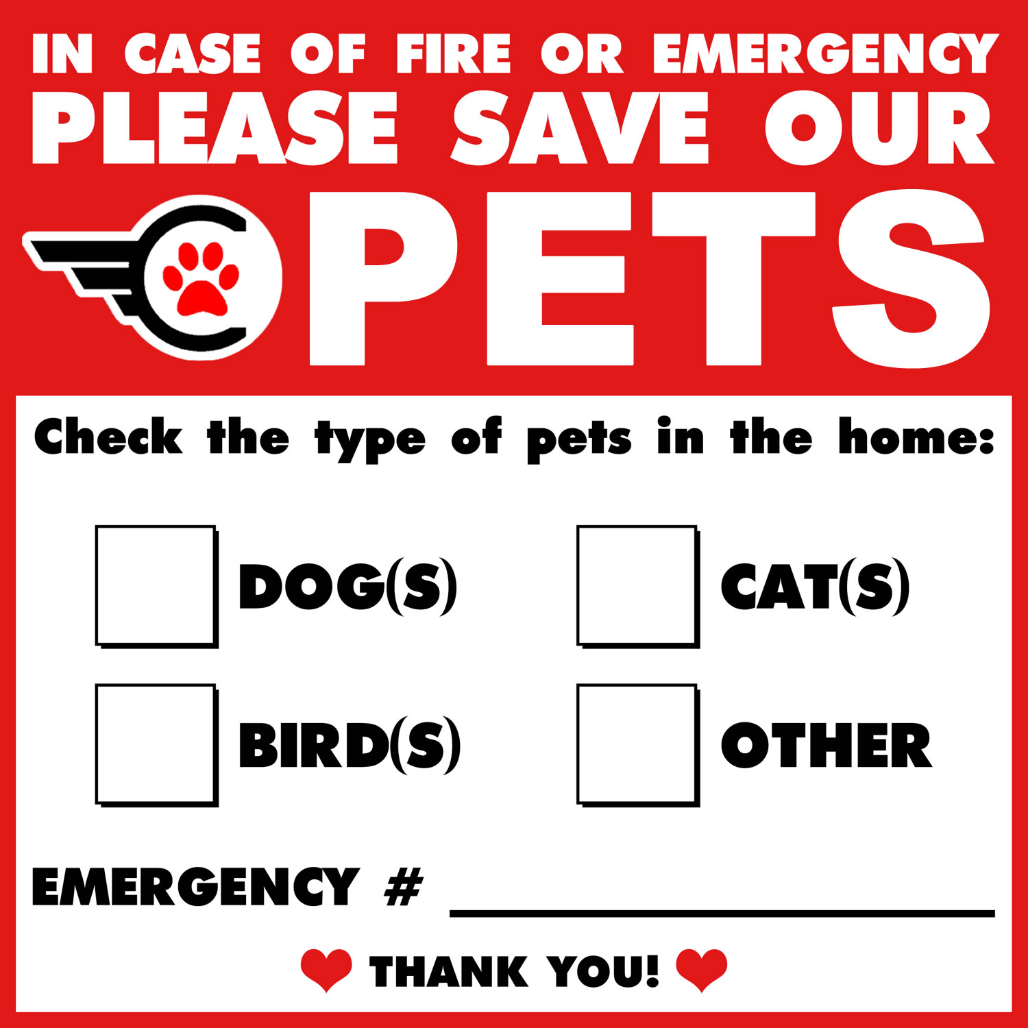 Please Save Our Pets - Custom Bumper Sticker, Vinyl Sticker, or Magnet