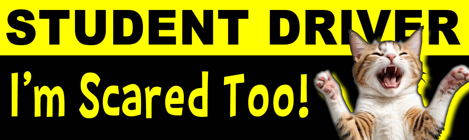 Student Driver I m Scared Too  - Custom Bumper Sticker, Vinyl Sticker, or Magnet