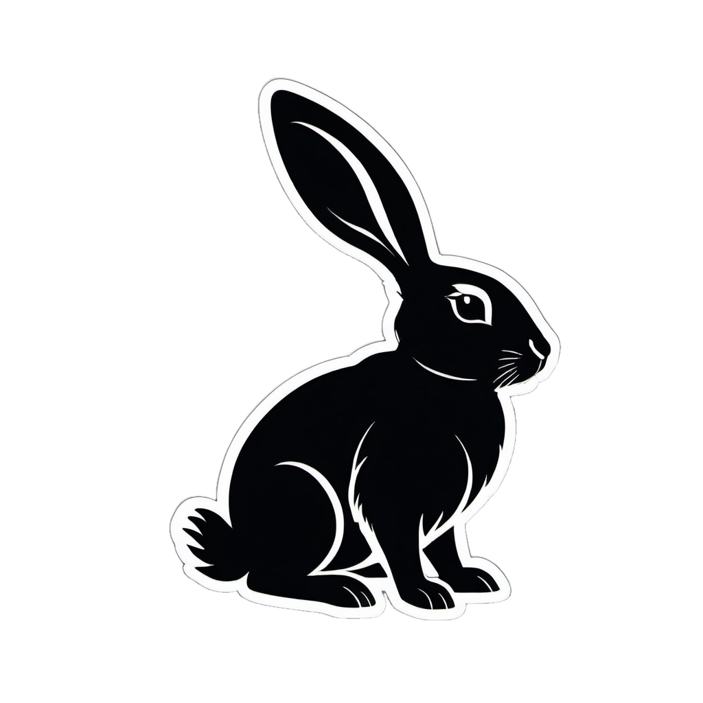 Rabbit Vinyl Bumper Sticker  Window Cling or Bumper Sticker Magnet in UV Laminate Coating - Custom Bumper Sticker, Vinyl Sticker, or Magnet