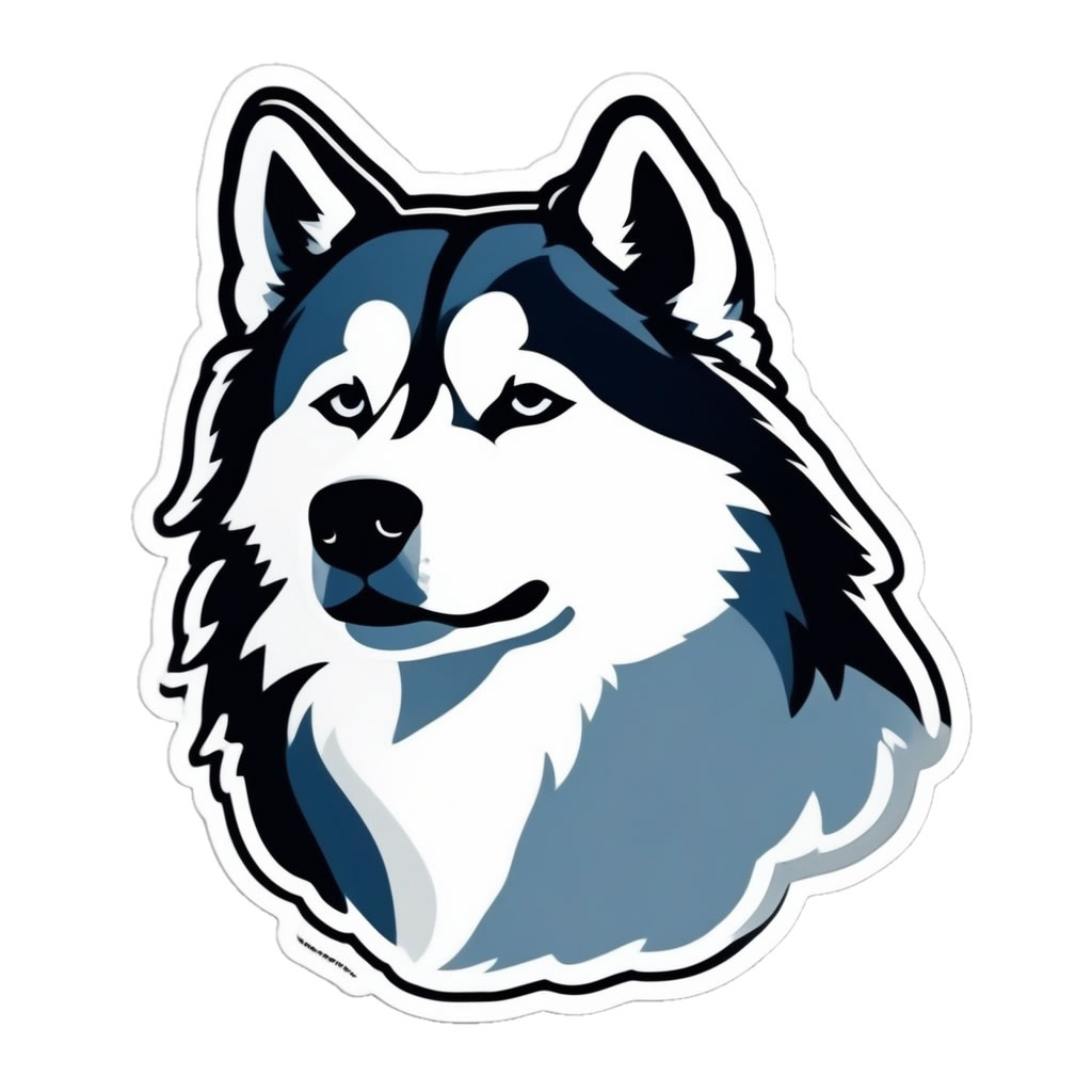 Husky Dog Vinyl Bumper Sticker  Window Cling or Bumper Sticker Magnet in UV Laminate Coating - Custom Bumper Sticker, Vinyl Sticker, or Magnet