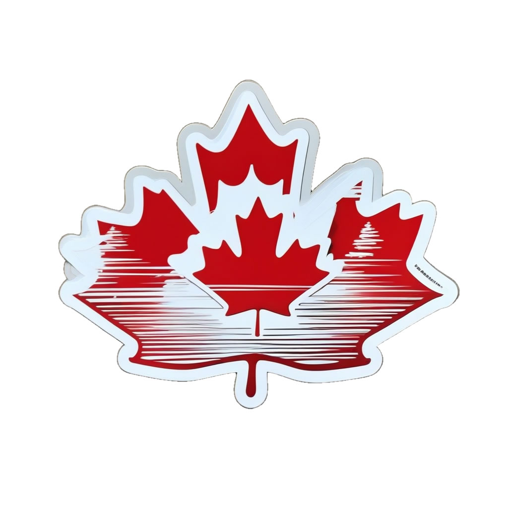 Canada Flag Vinyl Bumper Sticker  Window Cling or Bumper Sticker Magnet in UV Laminate Coating - Custom Bumper Sticker, Vinyl Sticker, or Magnet