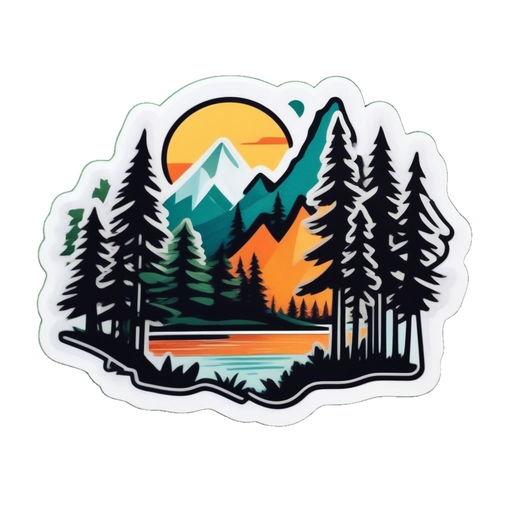 Scenic Outdoor Vinyl Bumper Sticker  Window Cling or Bumper Sticker Magnet in UV Laminate Coating - Custom Bumper Sticker, Vinyl Sticker, or Magnet