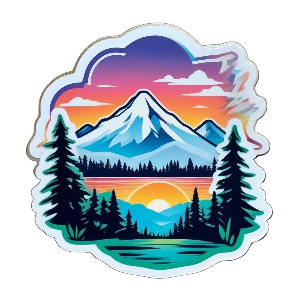 Scenic Outdoor Vinyl Bumper Sticker  Window Cling or Bumper Sticker Magnet in UV Laminate Coating - Custom Bumper Sticker, Vinyl Sticker, or Magnet