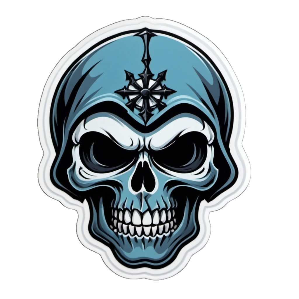 Skull Vinyl Bumper Sticker  Window Cling or Bumper Sticker Magnet in UV Laminate Coating - Custom Bumper Sticker, Vinyl Sticker, or Magnet