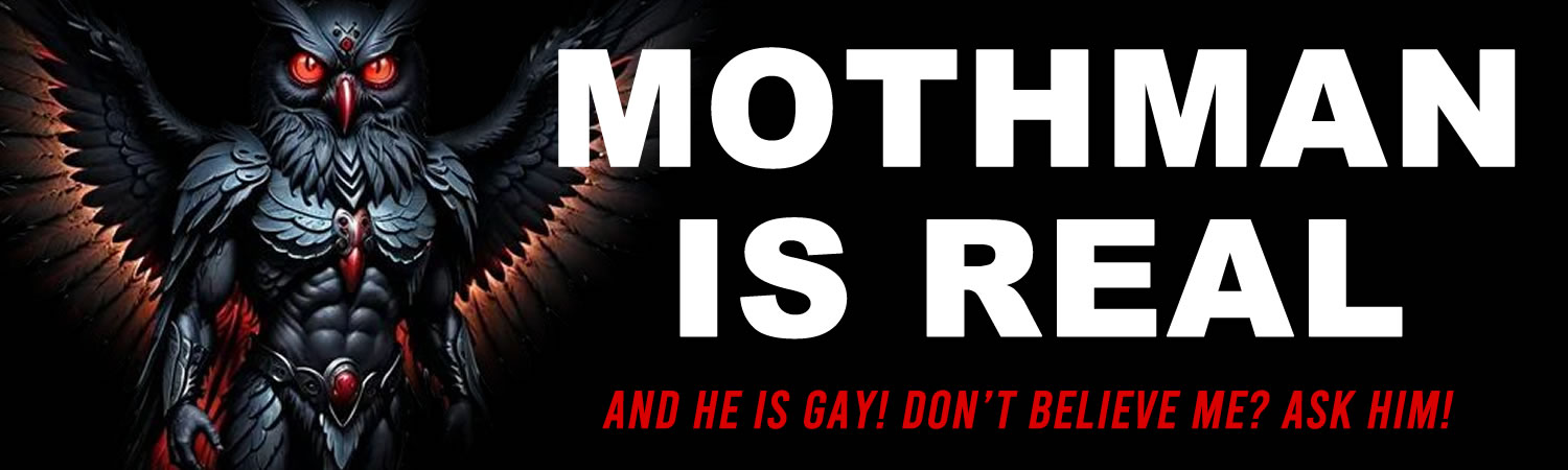Mothman is Real    Vinyl Bumper Sticker  Window Cling or Bumper Sticker Magnet in UV Laminate Coating - Custom Bumper Sticker, Vinyl Sticker, or Magnet