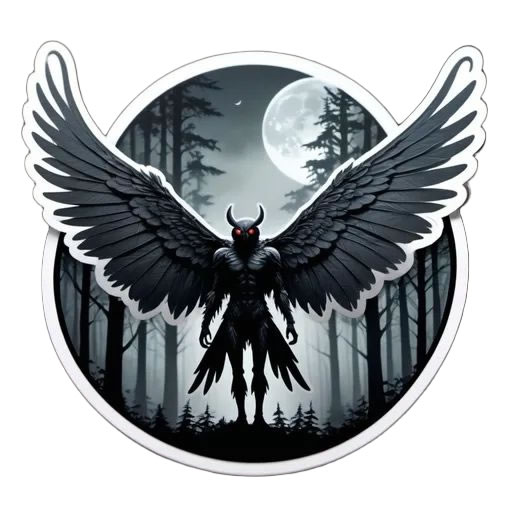 Mothman Sticker Magnet - Custom Bumper Sticker, Vinyl Sticker, or Magnet