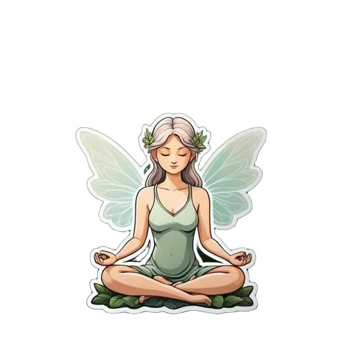 Fairy Meditating Sicker Magnet - Custom Bumper Sticker, Vinyl Sticker, or Magnet