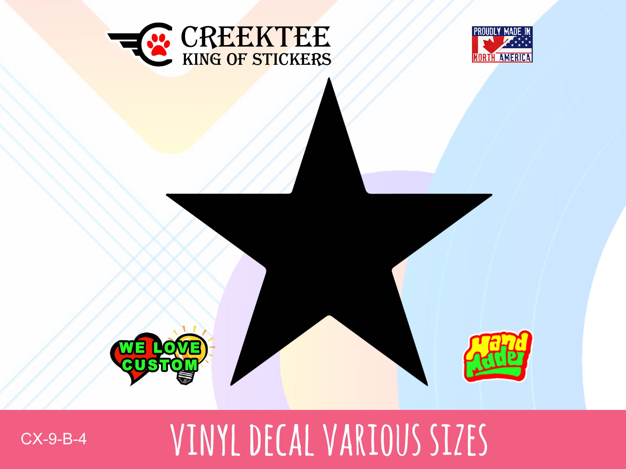 Star nbsp Vinyl Decal In Various Colors  Chrome Colors and Various Sizes - Custom Bumper Sticker, Vinyl Sticker, or Magnet