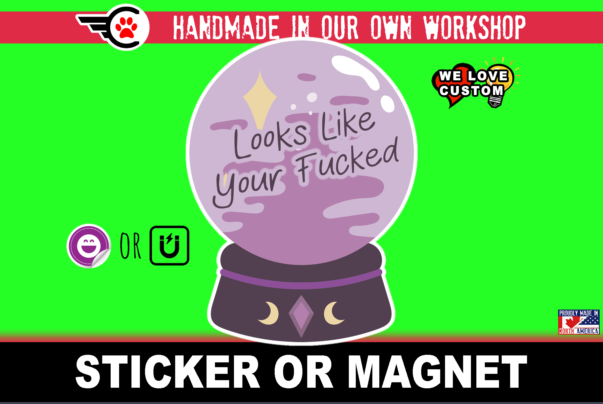 Looks like Your Fucked Die Cut Vinyl Sticker  Window Cling or Magnet with Laminate Coating in Various Sizes - Custom Bumper Sticker, Vinyl Sticker, or Magnet