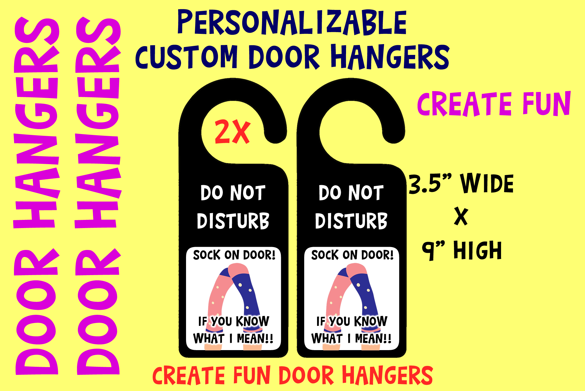Custom Mylar Door Hangers  - Custom Bumper Sticker, Vinyl Sticker, or Magnet