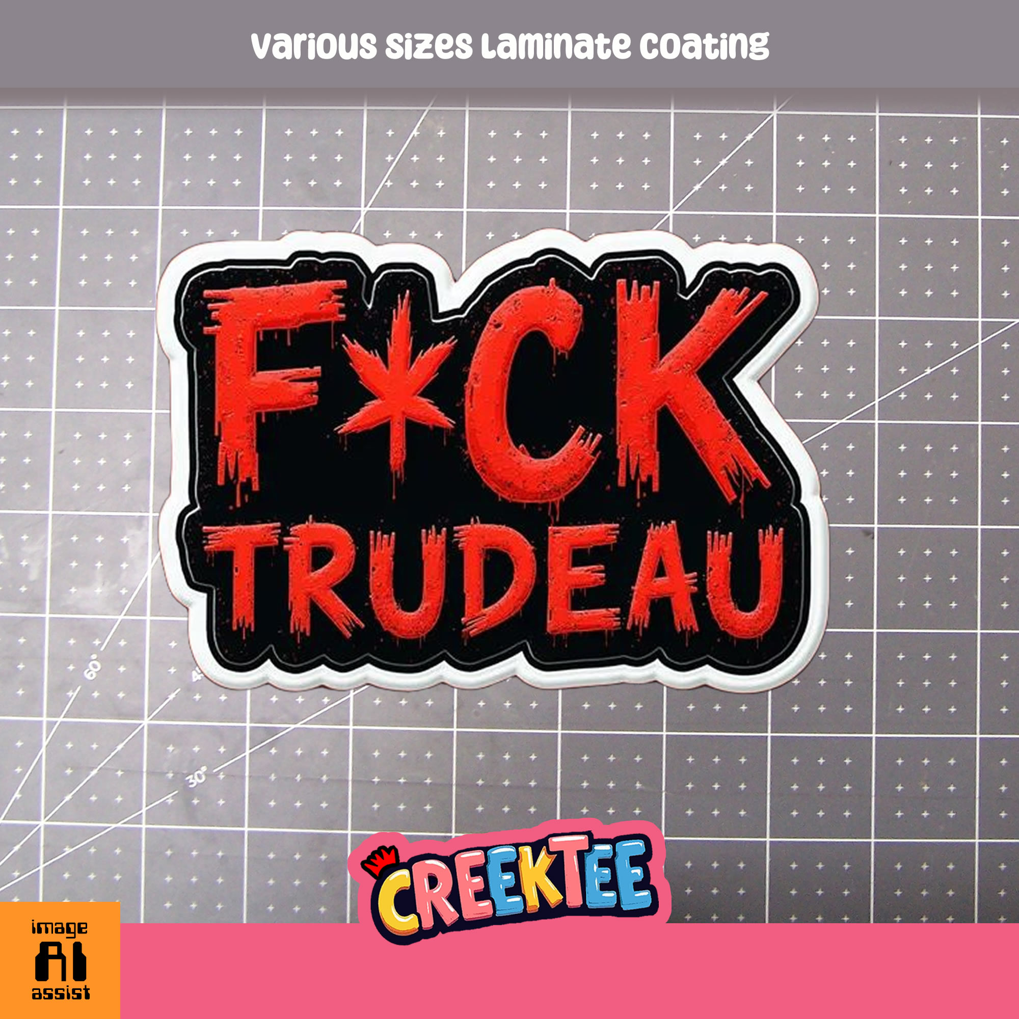 F CK Trudeau Die Cut Vinyl Sticker  Window Cling or Magnet with Laminate Coating in Various Sizes - Custom Bumper Sticker, Vinyl Sticker, or Magnet