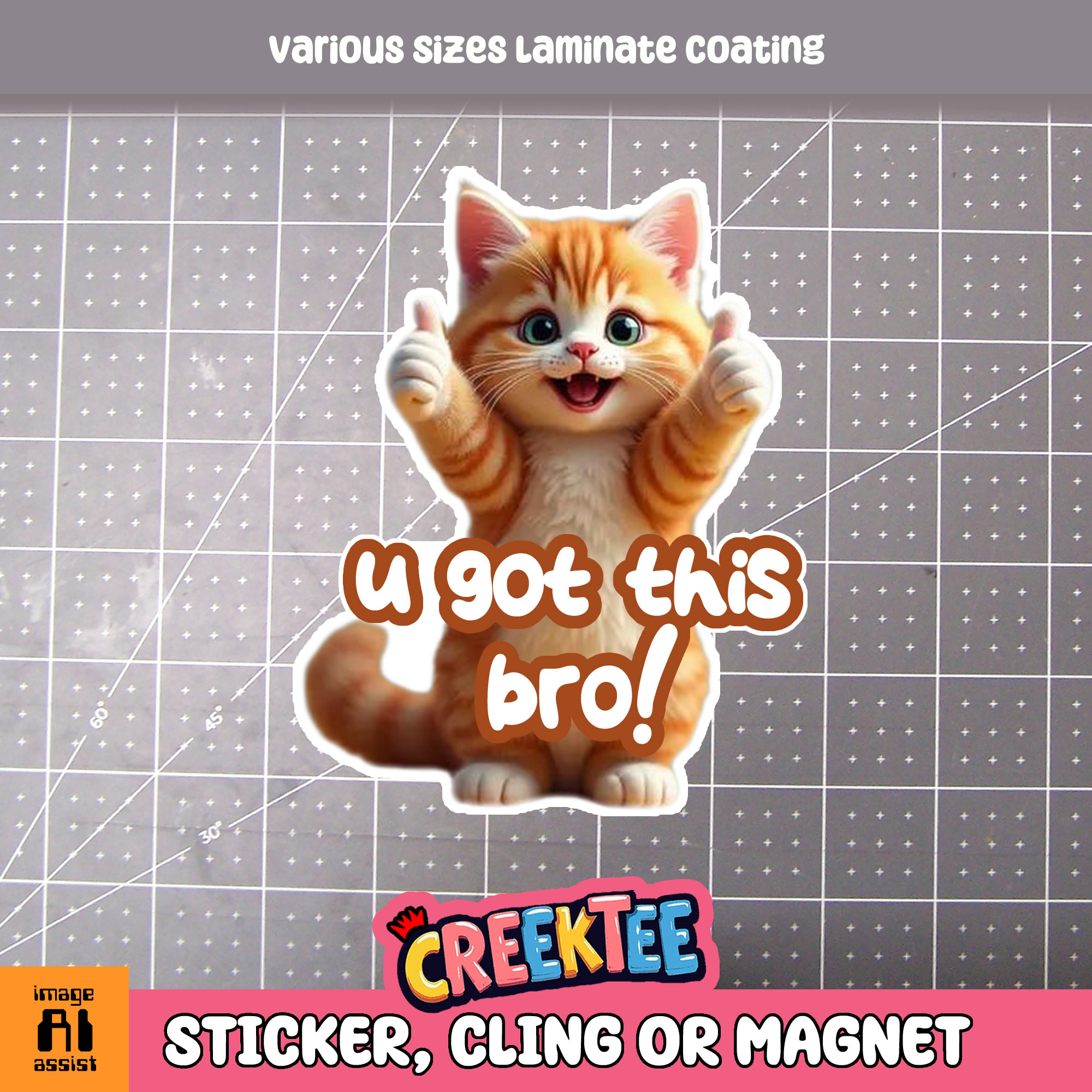 You Got This Bro Die Cut Vinyl Sticker  Window Cling or Magnet with Laminate Coating in Various Sizes - Custom Bumper Sticker, Vinyl Sticker, or Magnet