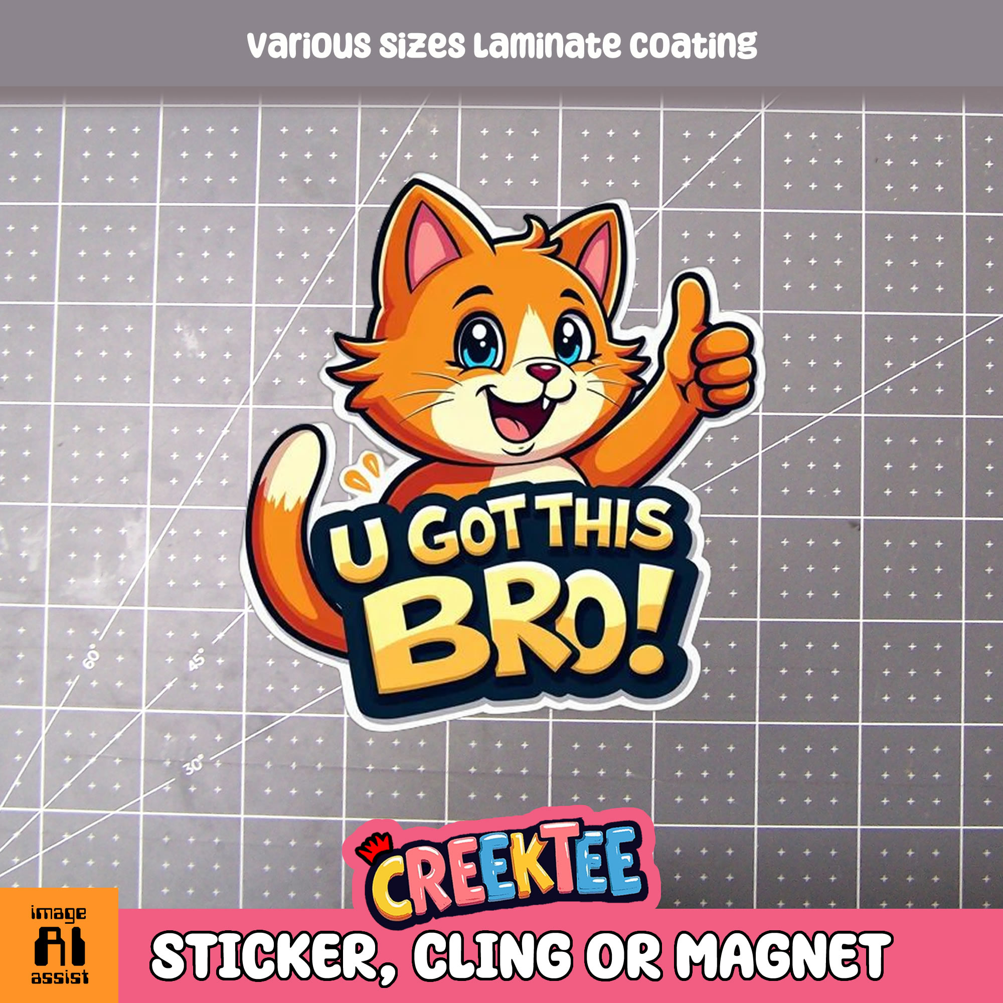 You Got This Bro Die Cut Vinyl Sticker  Window Cling or Magnet with Laminate Coating in Various Sizes - Custom Bumper Sticker, Vinyl Sticker, or Magnet