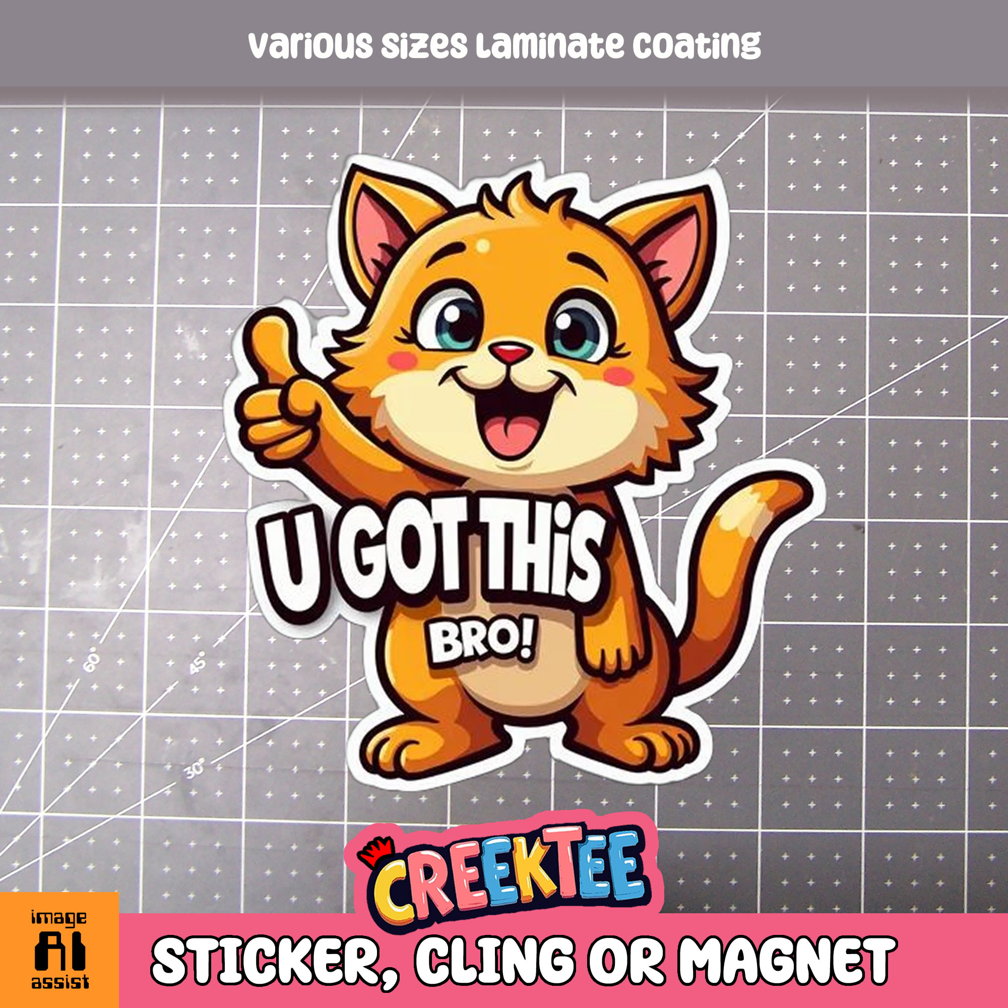You Got This Bro Die Cut Vinyl Sticker  Window Cling or Magnet with Laminate Coating in Various Sizes - Custom Bumper Sticker, Vinyl Sticker, or Magnet