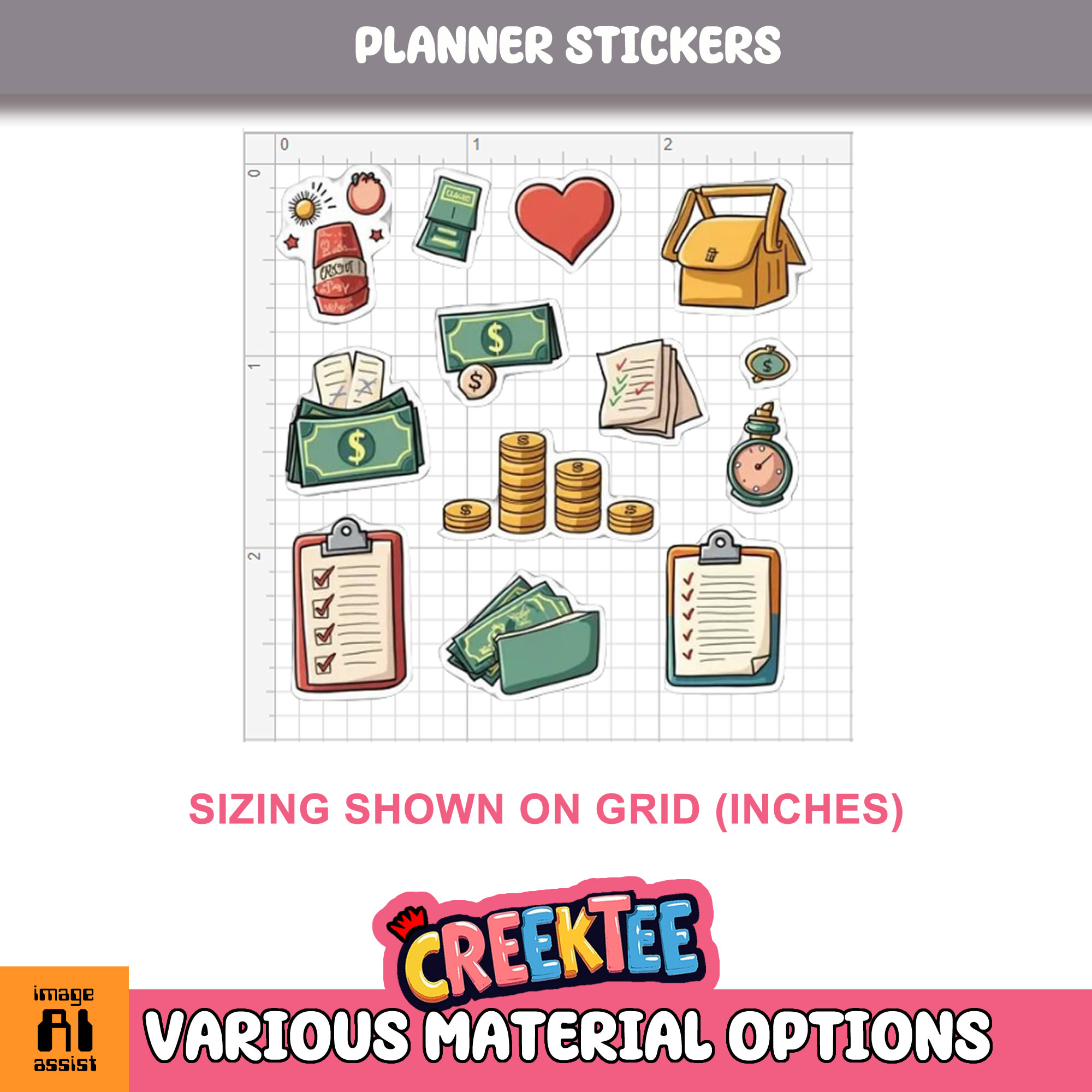 Planner Stickers Die Cut Vinyl Sticker  Window Cling or Magnet with Laminate Coating in Various Sizes - Custom Bumper Sticker, Vinyl Sticker, or Magnet