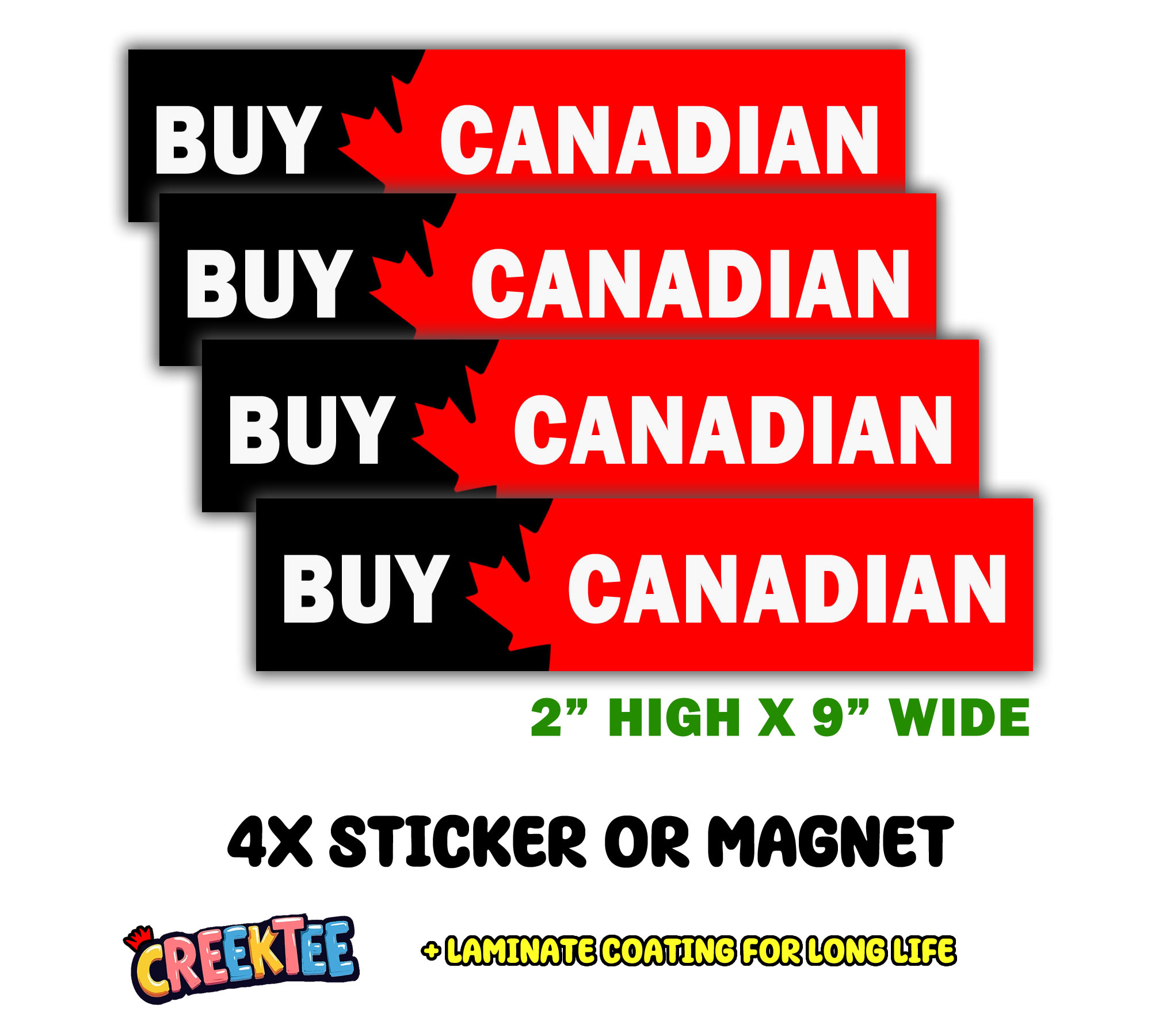 Buy Canadian Vinyl Bumper Sticker  Window Cling or Magnet in UV Laminate Coating and Various Sizes - Custom Bumper Sticker, Vinyl Sticker, or Magnet