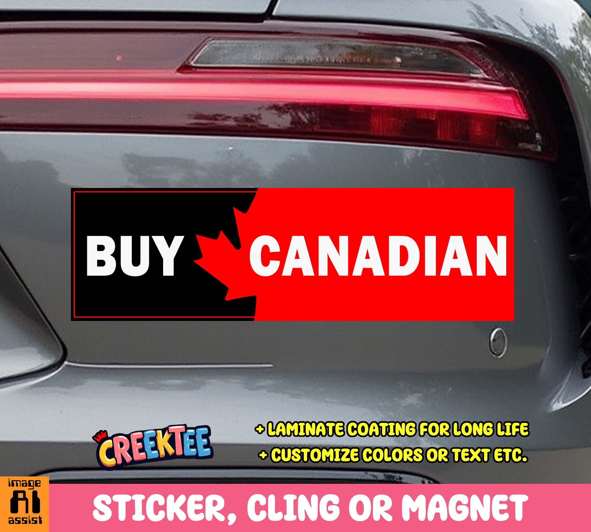Buy Canadian Vinyl Bumper Sticker  Window Cling or Bumper Sticker Magnet in UV Laminate Coating - Custom Bumper Sticker, Vinyl Sticker, or Magnet