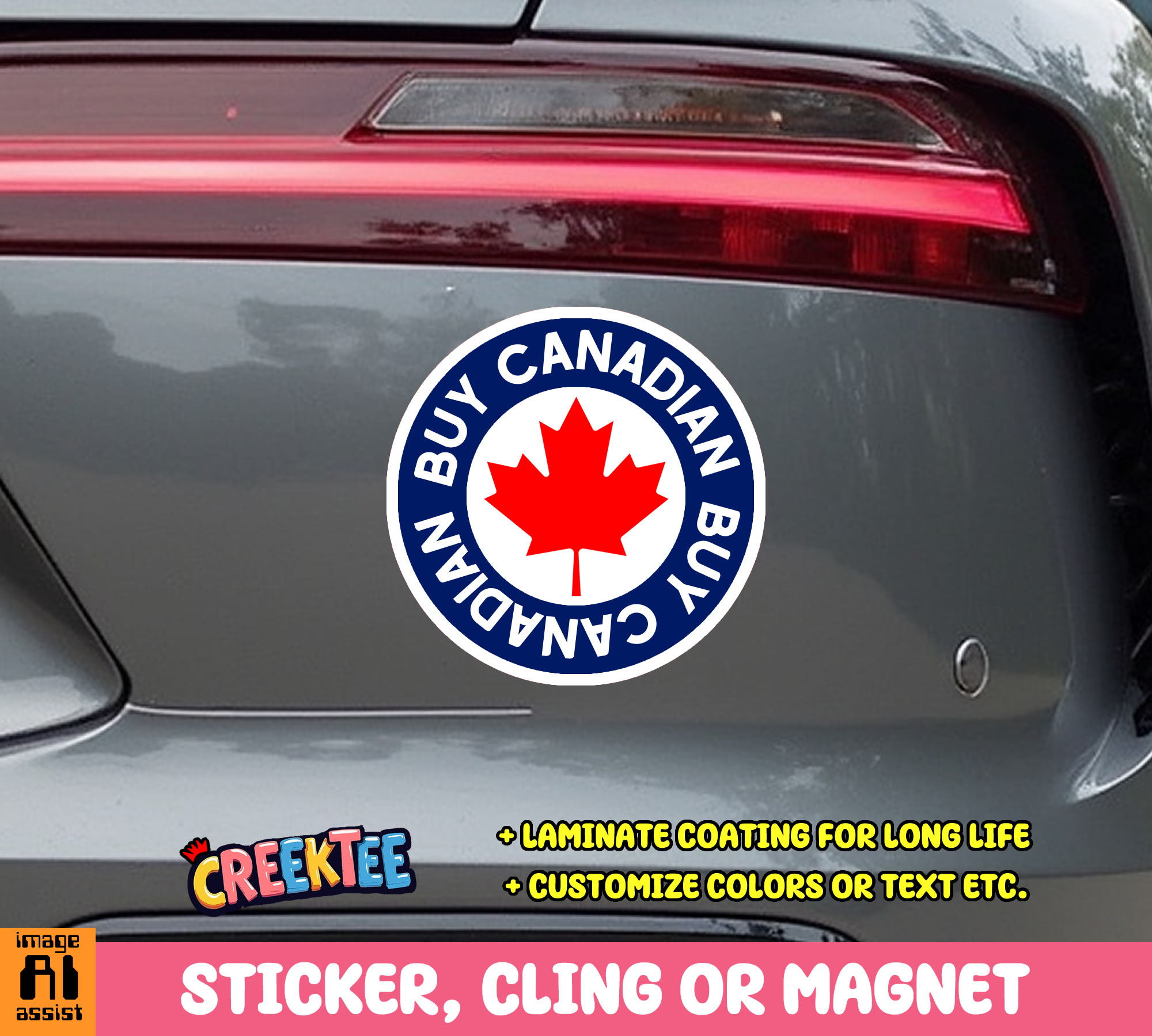 Buy Canadian Die Cut Vinyl Sticker  Window Cling or Magnet with Laminate Coating in Various Sizes - Custom Bumper Sticker, Vinyl Sticker, or Magnet