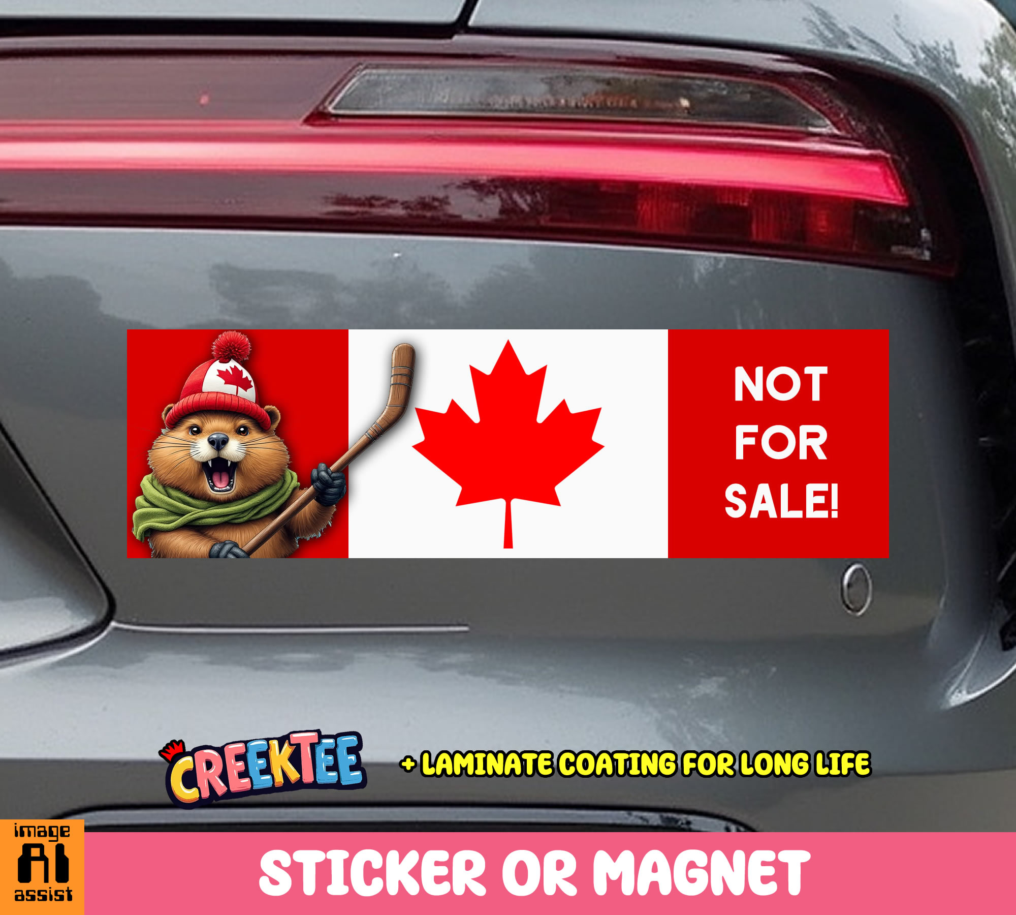 Canada is Not for Sale Vinyl Bumper Sticker  Window Cling or Bumper Sticker Magnet in UV Laminate Coating - Custom Bumper Sticker, Vinyl Sticker, or Magnet
