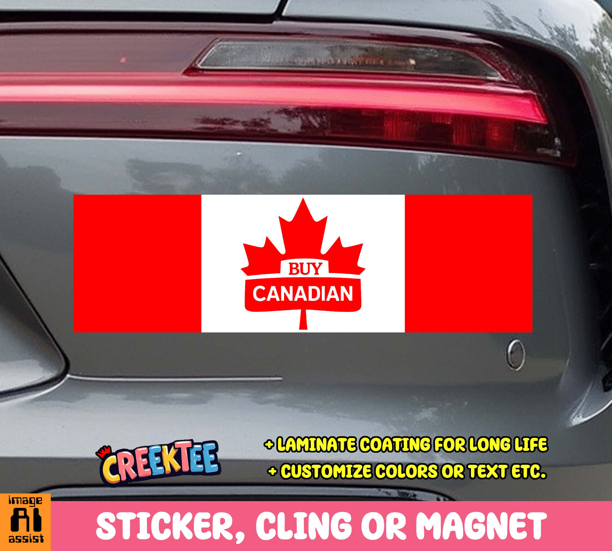 Buy Canadian Vinyl Bumper Sticker  Window Cling or Magnet in UV Laminate Coating and Various Sizes - Custom Bumper Sticker, Vinyl Sticker, or Magnet