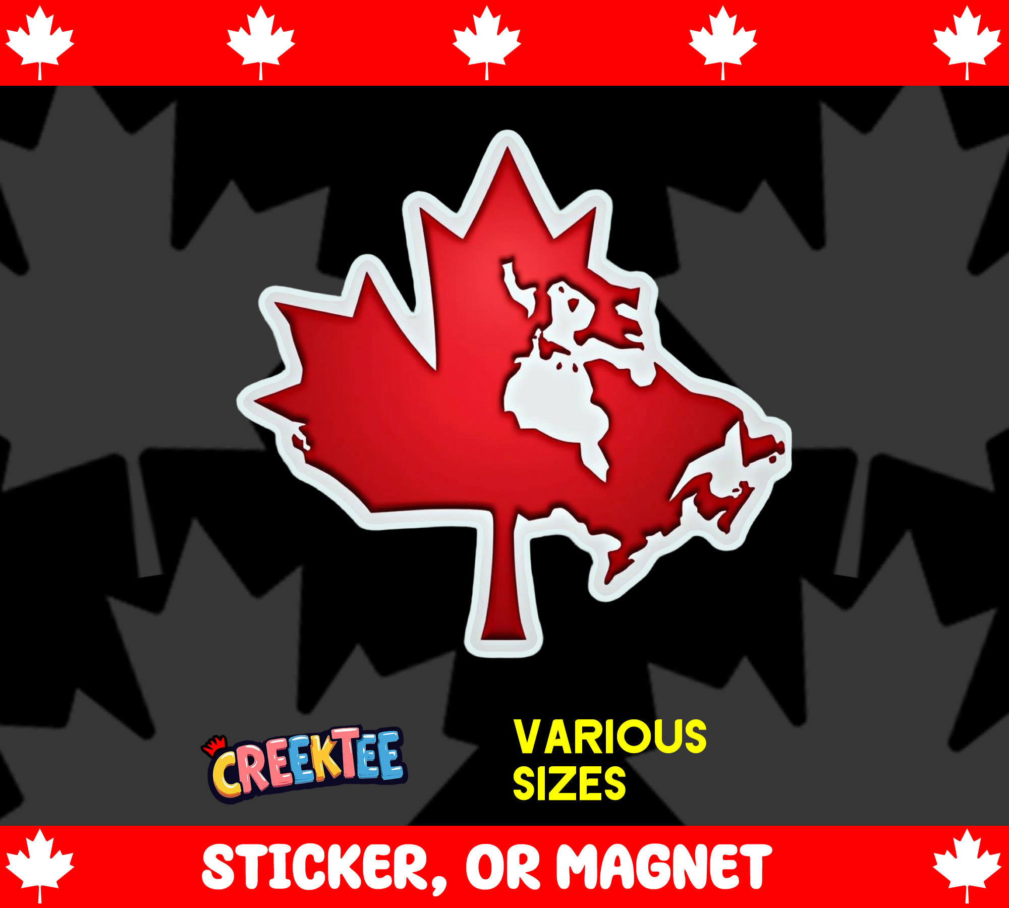 Maple Leaf Die Cut Vinyl Sticker  Window Cling or Magnet with Laminate Coating in Various Sizes - Custom Bumper Sticker, Vinyl Sticker, or Magnet
