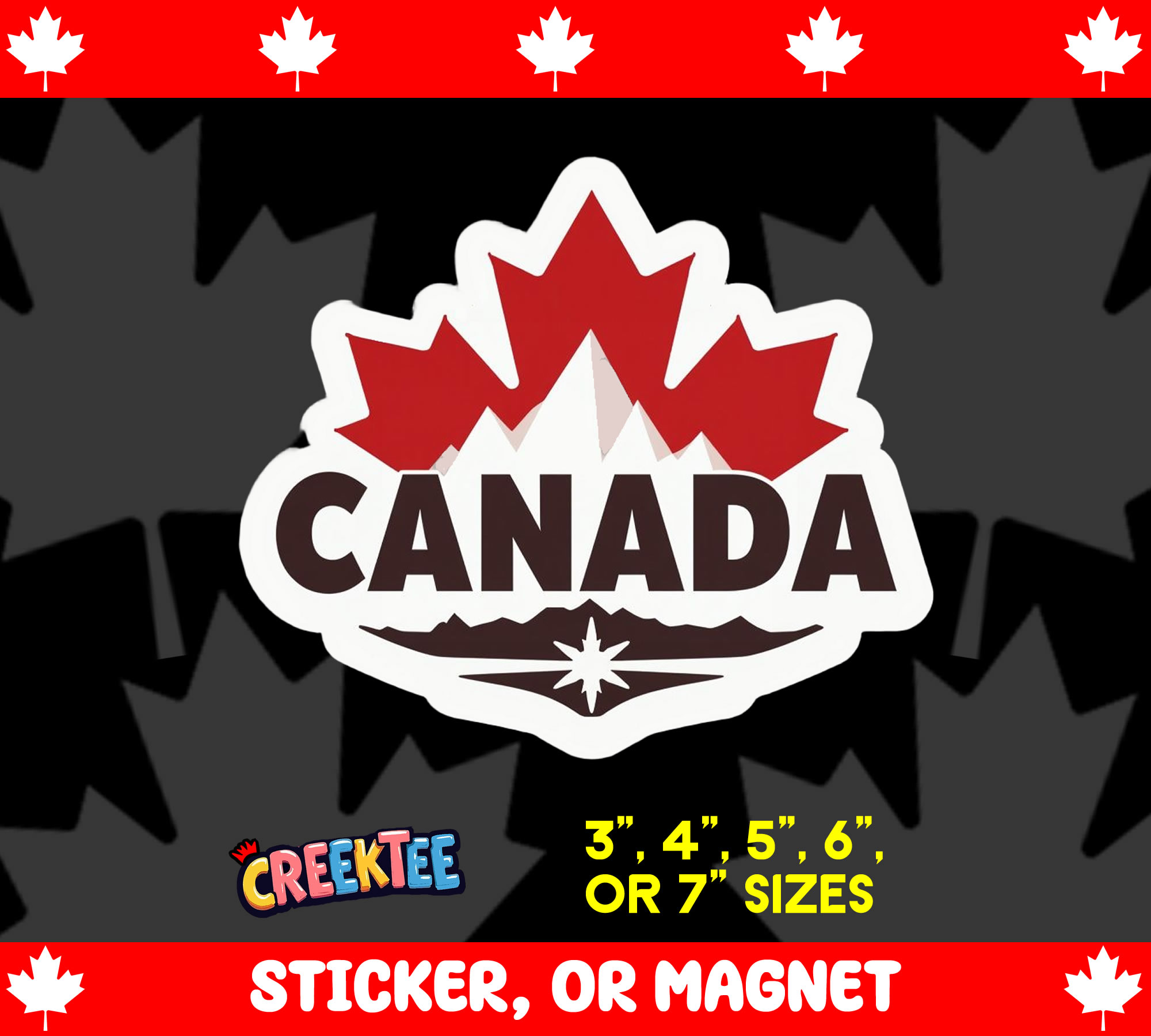 Canada Die Cut Vinyl Sticker  Window Cling or Magnet with Laminate Coating in Various Sizes - Custom Bumper Sticker, Vinyl Sticker, or Magnet