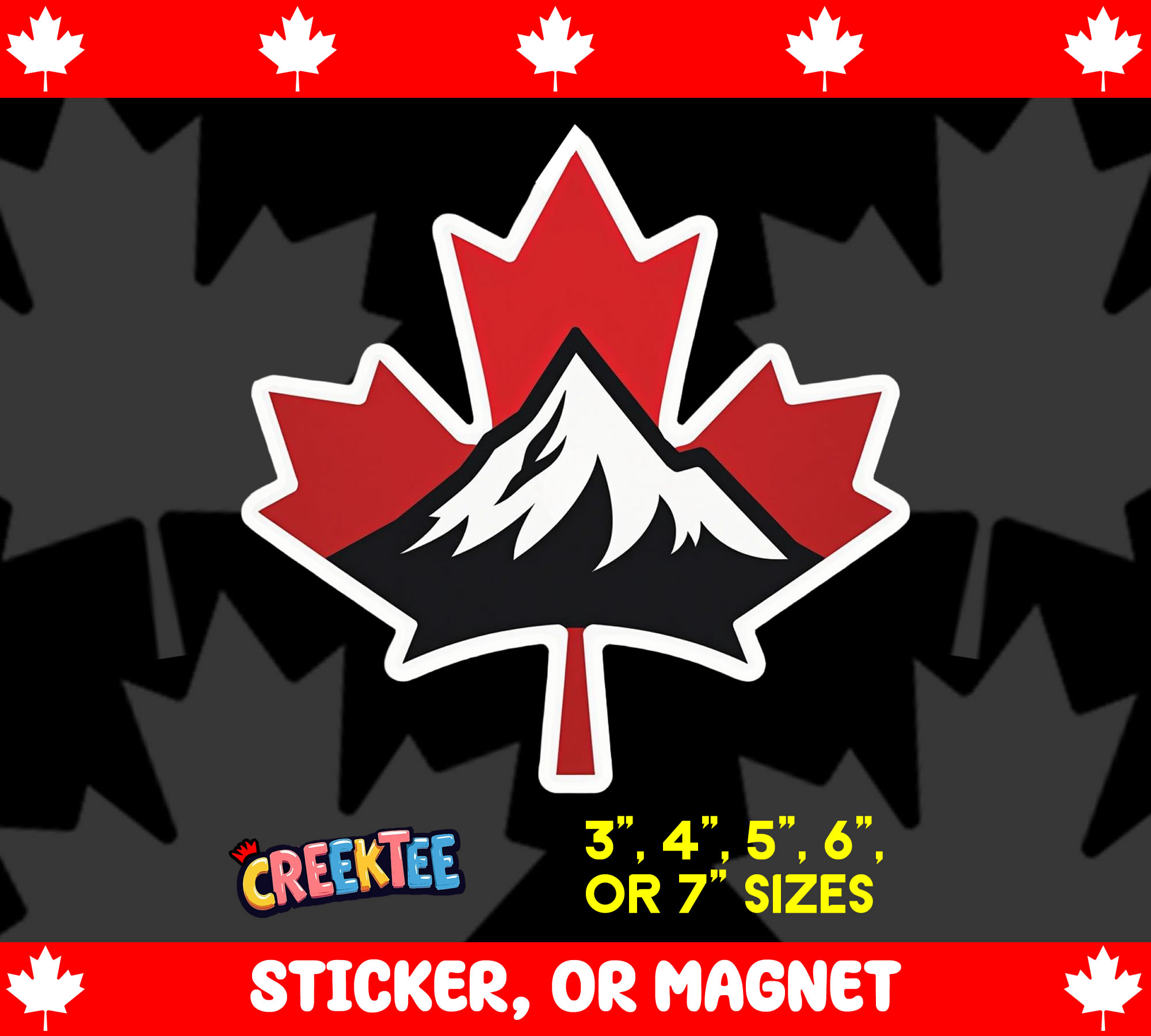 Maple Leaf Die Cut Vinyl Sticker  Window Cling or Magnet with Laminate Coating in Various Sizes - Custom Bumper Sticker, Vinyl Sticker, or Magnet