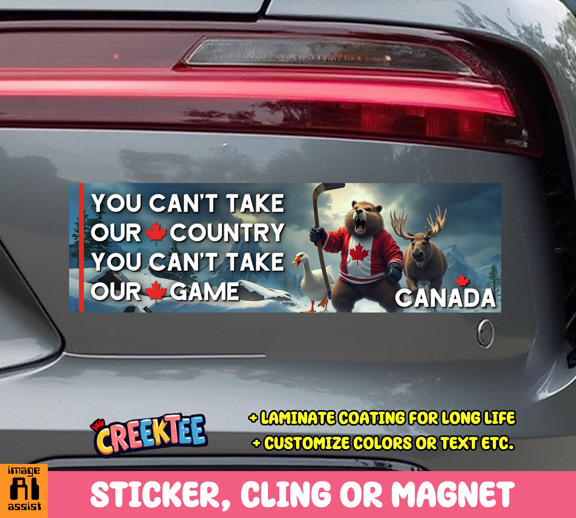 You Can t Take Our Country and You Can t Take Our Game Vinyl Bumper Sticker  Window Cling or Magnet in UV Laminate Coating and Various Sizes - Custom Bumper Sticker, Vinyl Sticker, or Magnet