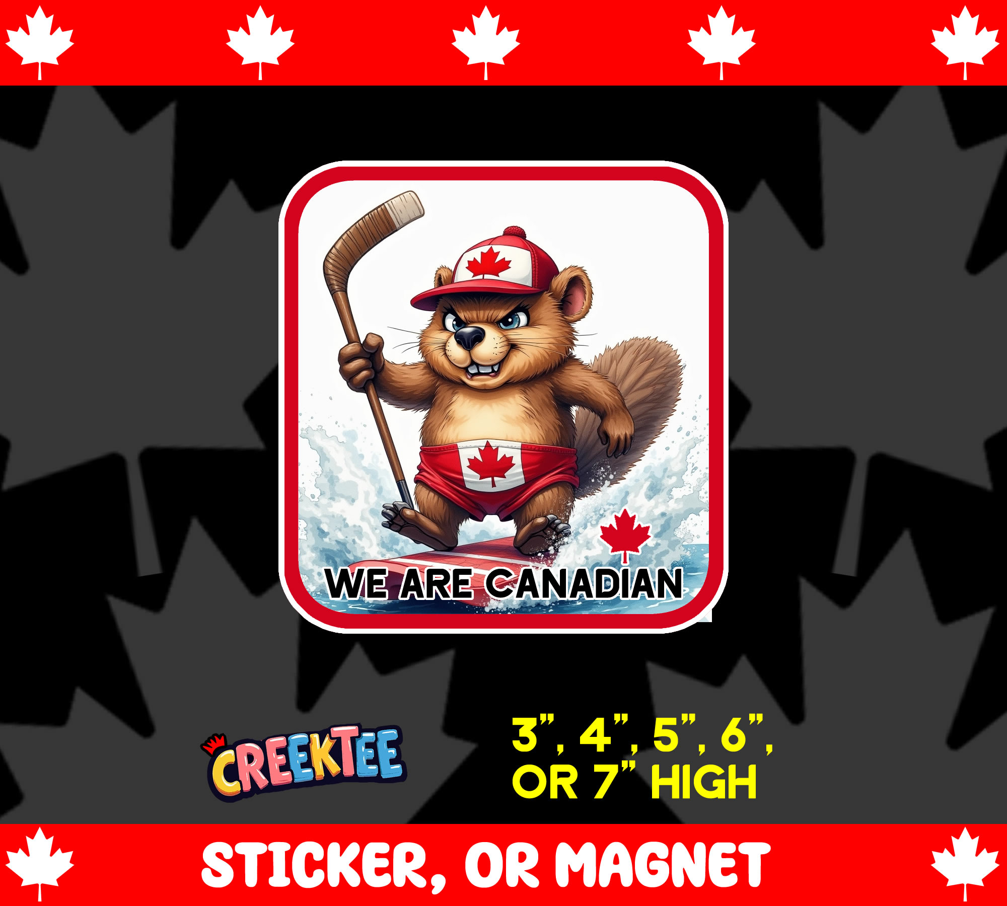 We Are Canadian Vinyl Sticker  Window Cling or Magnet with Laminate Coating in Various Sizes - Custom Bumper Sticker, Vinyl Sticker, or Magnet