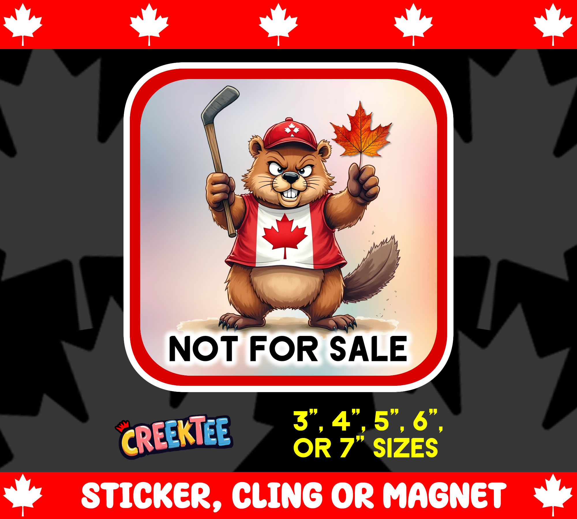 Canada is Not for Sale Vinyl Sticker  Window Cling or Magnet with Laminate Coating in Various Sizes - Custom Bumper Sticker, Vinyl Sticker, or Magnet