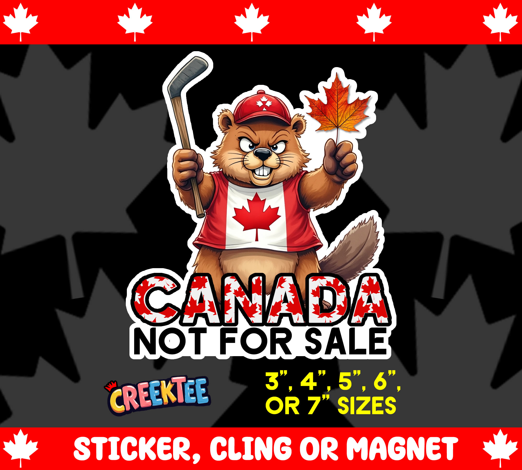 Canada is Not for Sale Die Cut Vinyl Sticker  Window Cling or Magnet with Laminate Coating in Various Sizes - Custom Bumper Sticker, Vinyl Sticker, or Magnet
