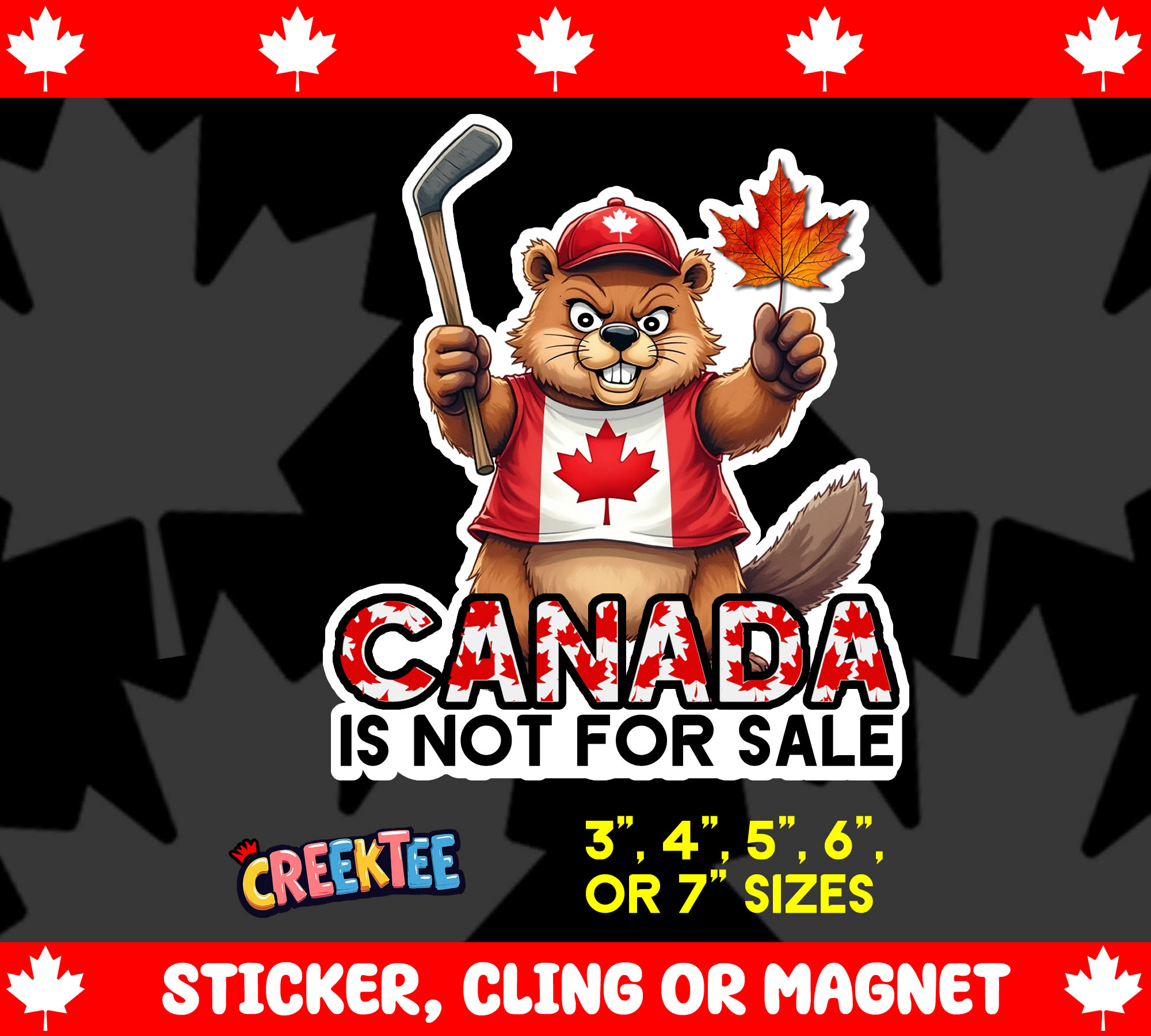 Canada is Not for Sale Die Cut Vinyl Sticker  Window Cling or Magnet with Laminate Coating in Various Sizes - Custom Bumper Sticker, Vinyl Sticker, or Magnet