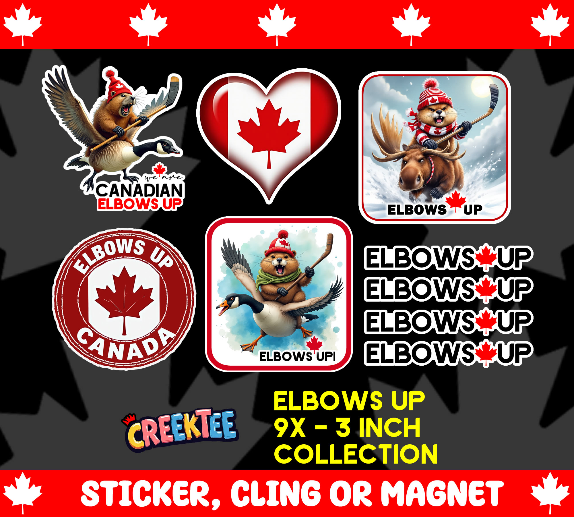 Canadian Strong Collection Vinyl Sticker  Window Cling or Magnet with Laminate Coating in Various Sizes - Custom Bumper Sticker, Vinyl Sticker, or Magnet