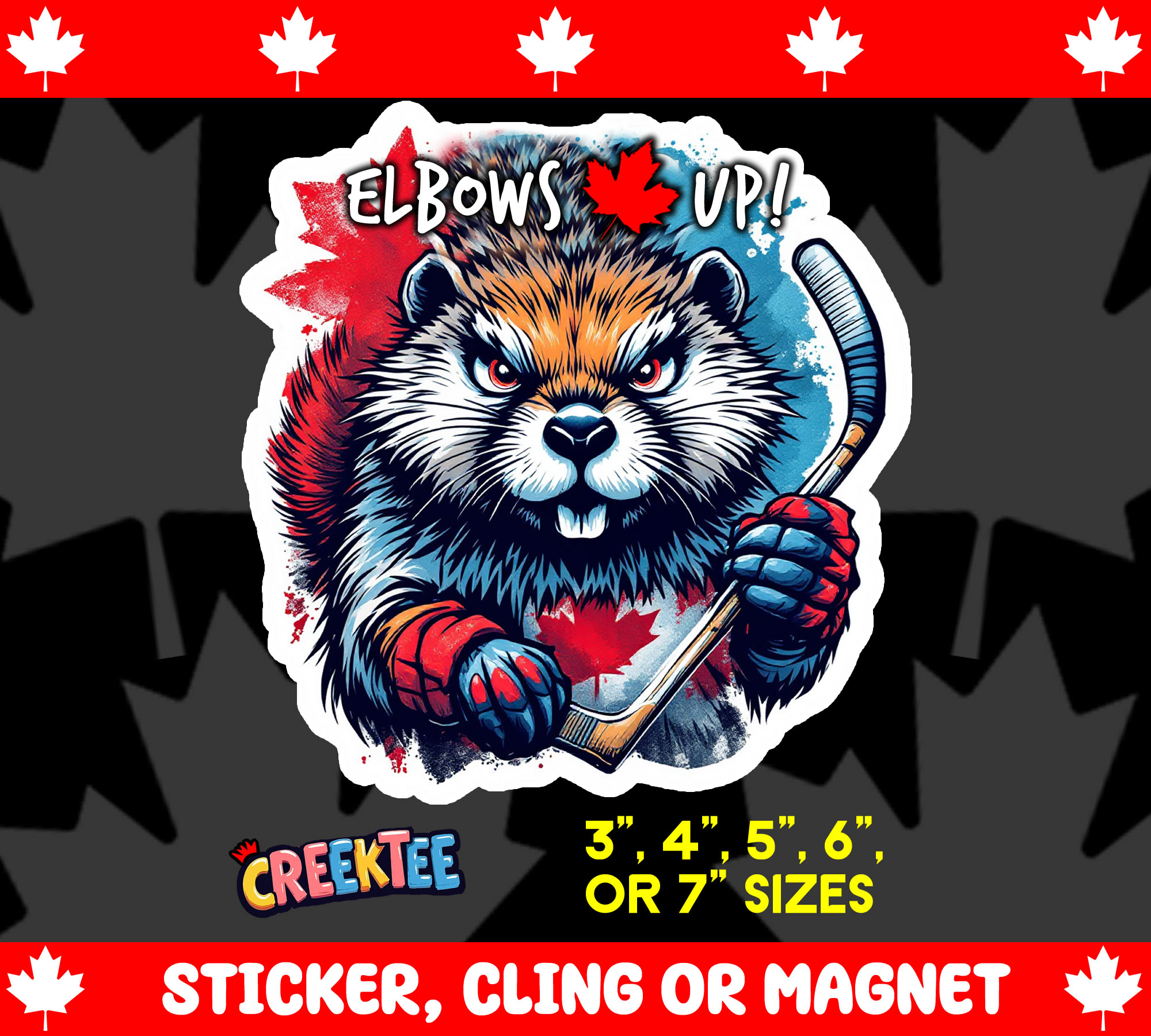 Elbows Up Die Cut Vinyl Sticker  Window Cling or Magnet with Laminate Coating in Various Sizes - Custom Bumper Sticker, Vinyl Sticker, or Magnet