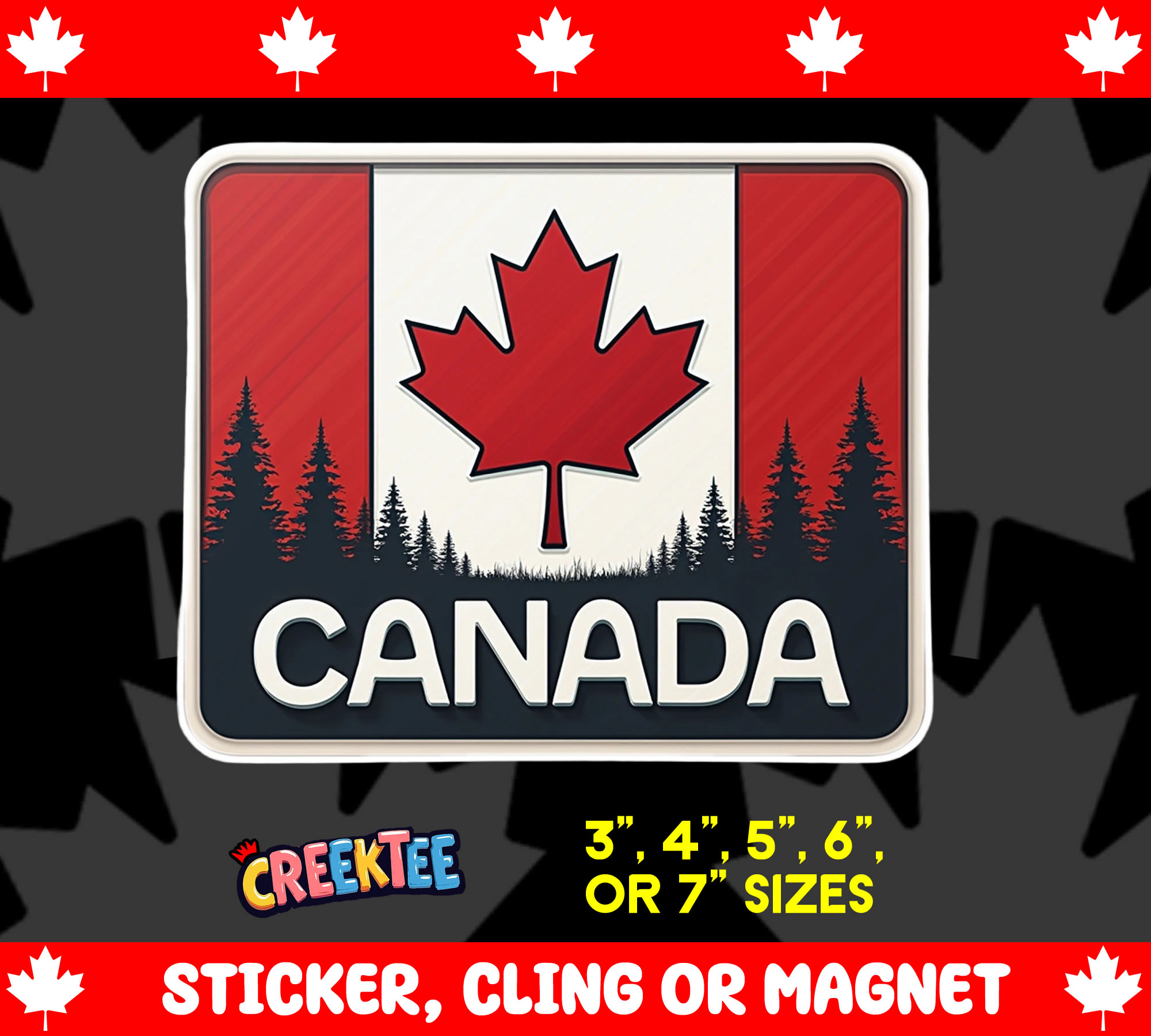 Canada Vinyl Sticker  Window Cling or Magnet with Laminate Coating in Various Sizes - Custom Bumper Sticker, Vinyl Sticker, or Magnet